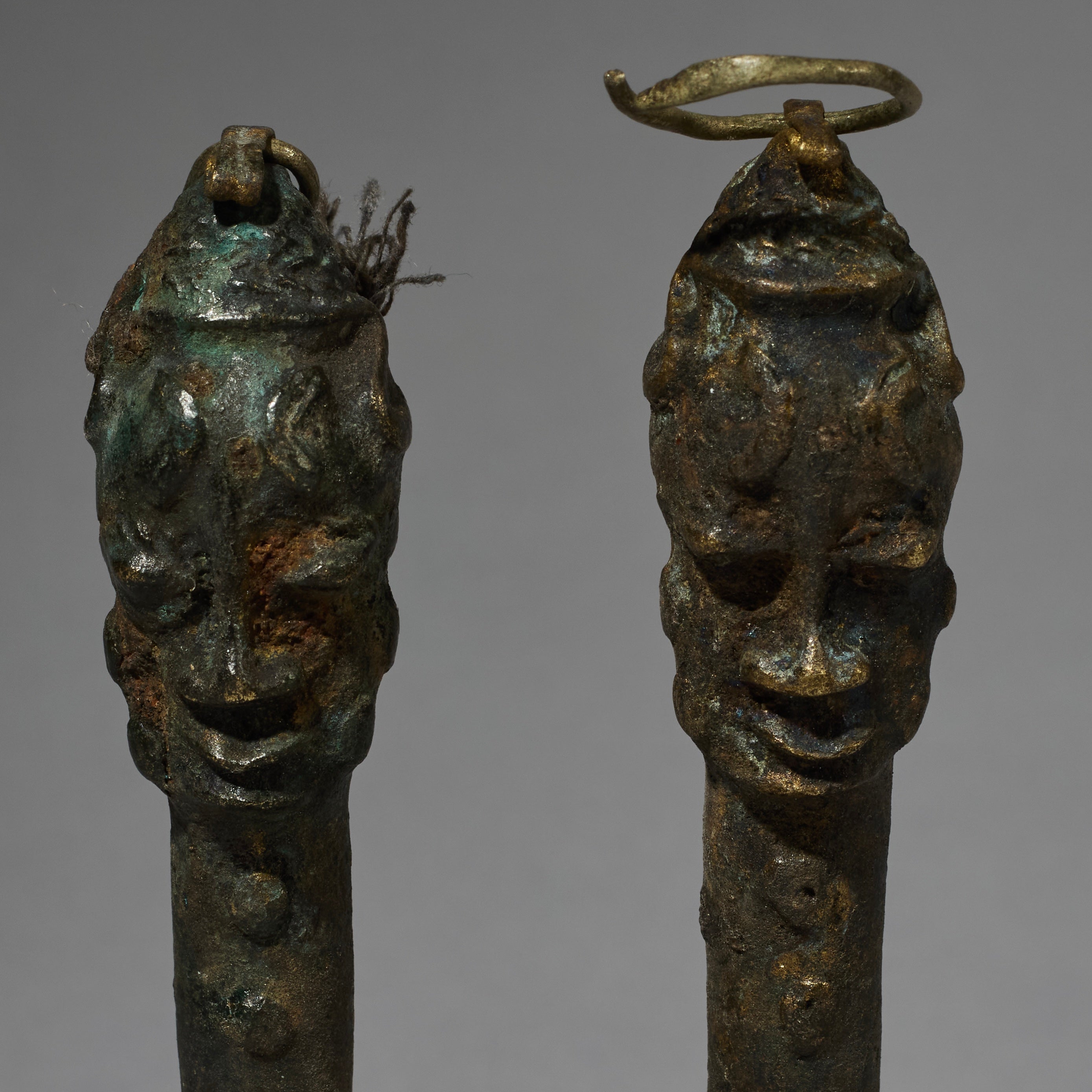 A DETAILED PAIR OF OGBONI BRONZES, YORUBA TRIBE NIGERIA (No 2758 )