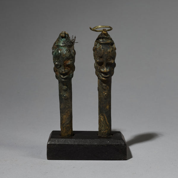 A DETAILED PAIR OF OGBONI BRONZES, YORUBA TRIBE NIGERIA (No 2758 )