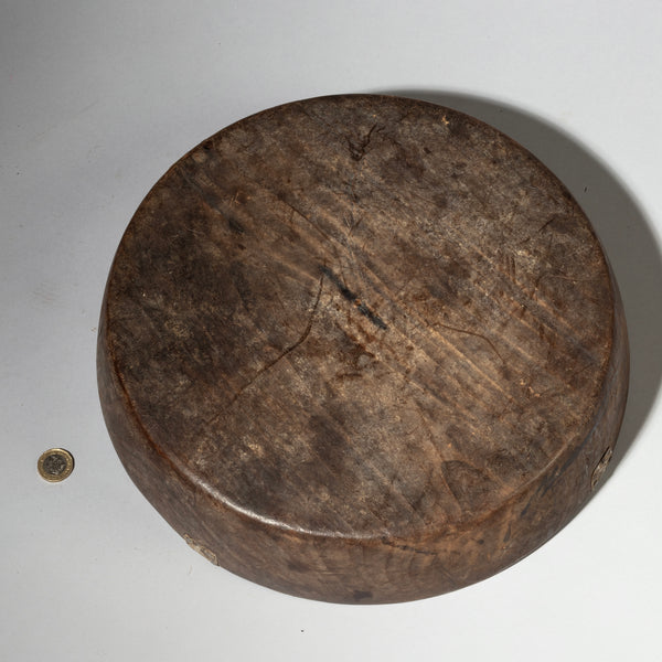 A DENSE HEAVY LARGE  WOODEN BOWL, TUTSI TRIBE RWANDA ( No 4247 )
