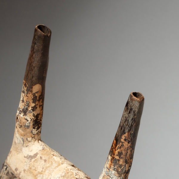 A STRIKING  “IDIMU” KAOLIN ENCRUSTED LEGA TRIBE MASK ( No 4244 )