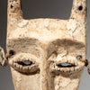 A STRIKING  “IDIMU” KAOLIN ENCRUSTED LEGA TRIBE MASK ( No 4244 )