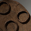 AN OLD, RARE DIVINERS WOVEN FIBRE CEREMONIAL BASKET LEGA TRIBE CONGO ( No 4306 )