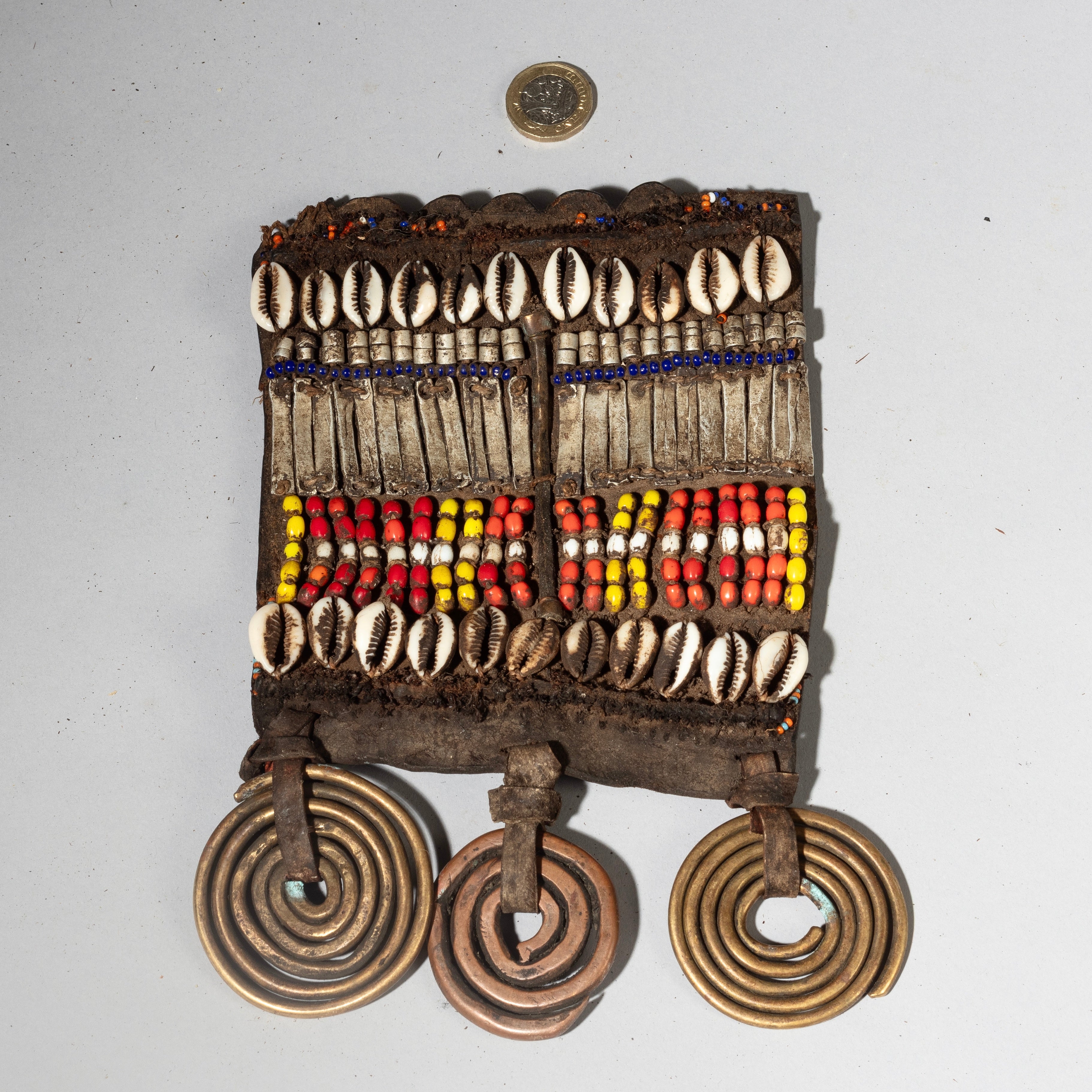 A GORGEOUS GEOMETRIC GLASS BEAD PLAQUE, SAMBURU TRIBE KENYA  ( No 4259