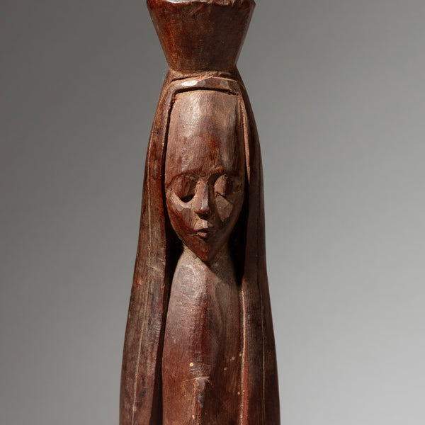 A DEMURE HOLY MARY ALTAR FIGURE, MAKONDE TRIBE OF TANZANIA ( No 4311 )