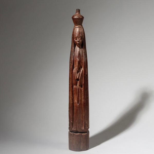 A DEMURE HOLY MARY ALTAR FIGURE, MAKONDE TRIBE OF TANZANIA ( No 4311 )