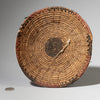 A WOVEN FIBRE+ GLASS BEAD BEAD POT LID FROM NIGERIA( No 4289 )