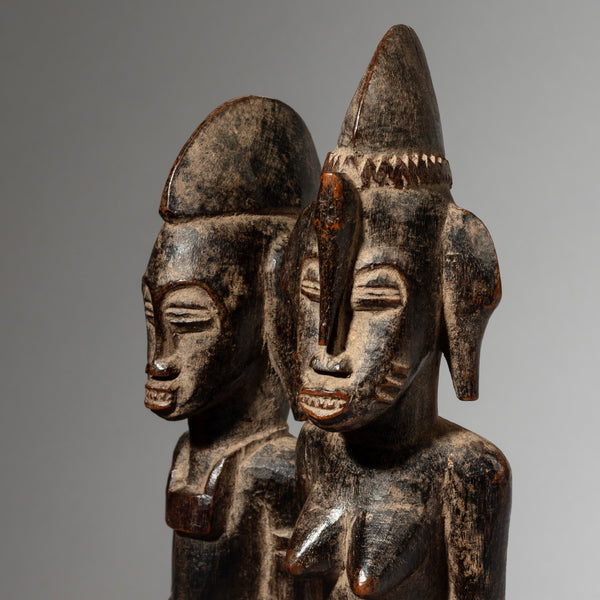 A REFINED PAIR OF ALTAR FIGURES, SENOUFO TRIBE iVORY COAST W.AFRICA  ( No 4293 )