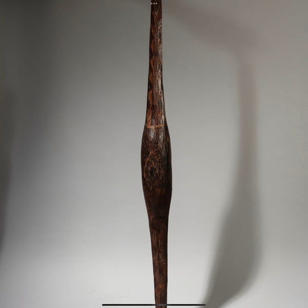 A SIMPLE LONG WOODEN SHIELD WITH PIGMENT DECORATION, DINKA TRIBE OF EAST AFRICA ( No 4234 )