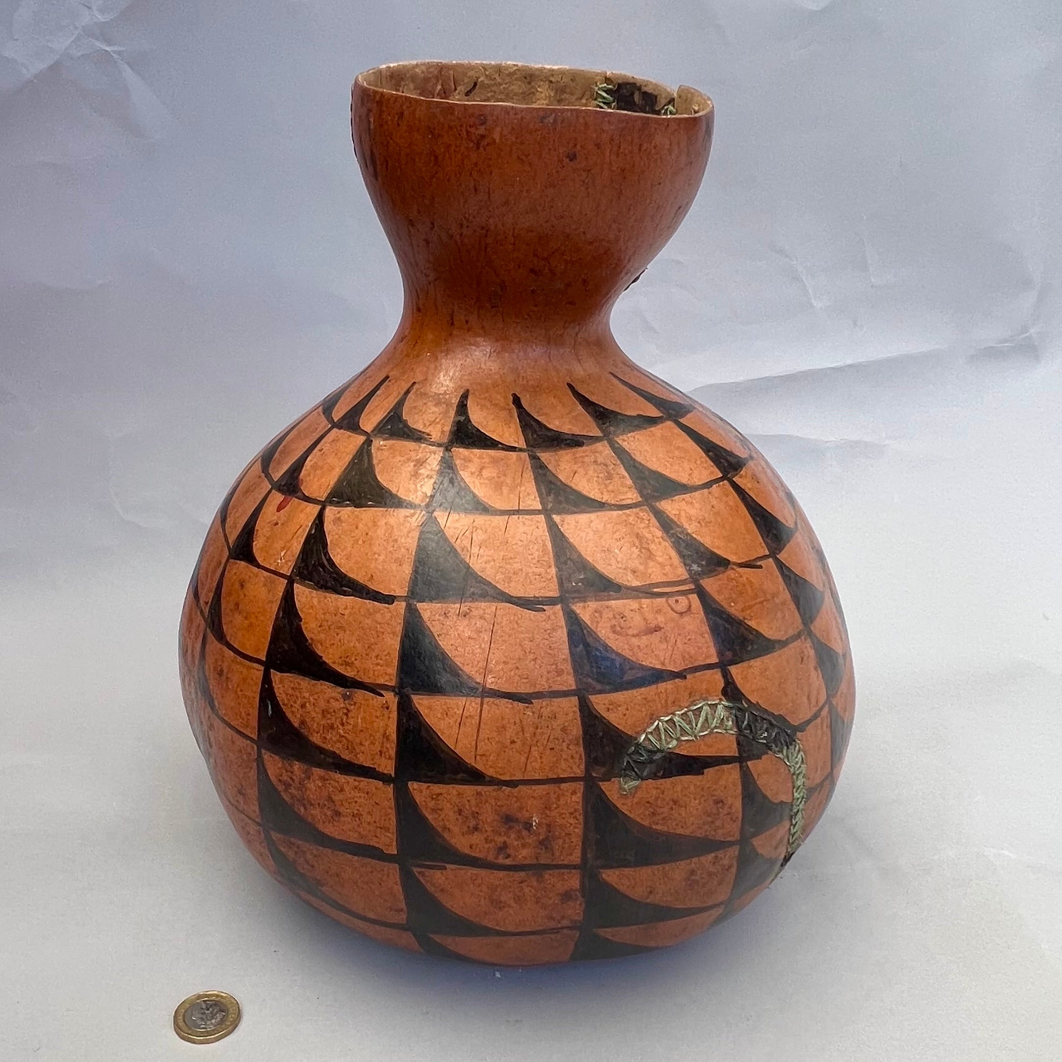 A LARGE BULBOUS CALABASH FROM TUTSI TRIBE ( No 5192)