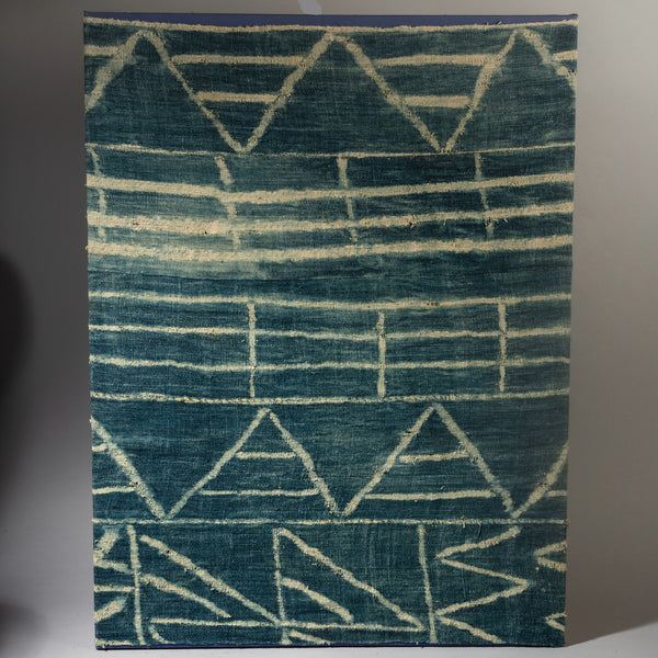 SOLD JT A LINEAR DESIGN NDOP PURE COTTON ANTIQUE TEXTILE, BAMILEKE TRIBE CAMEROON ( No 4356 )