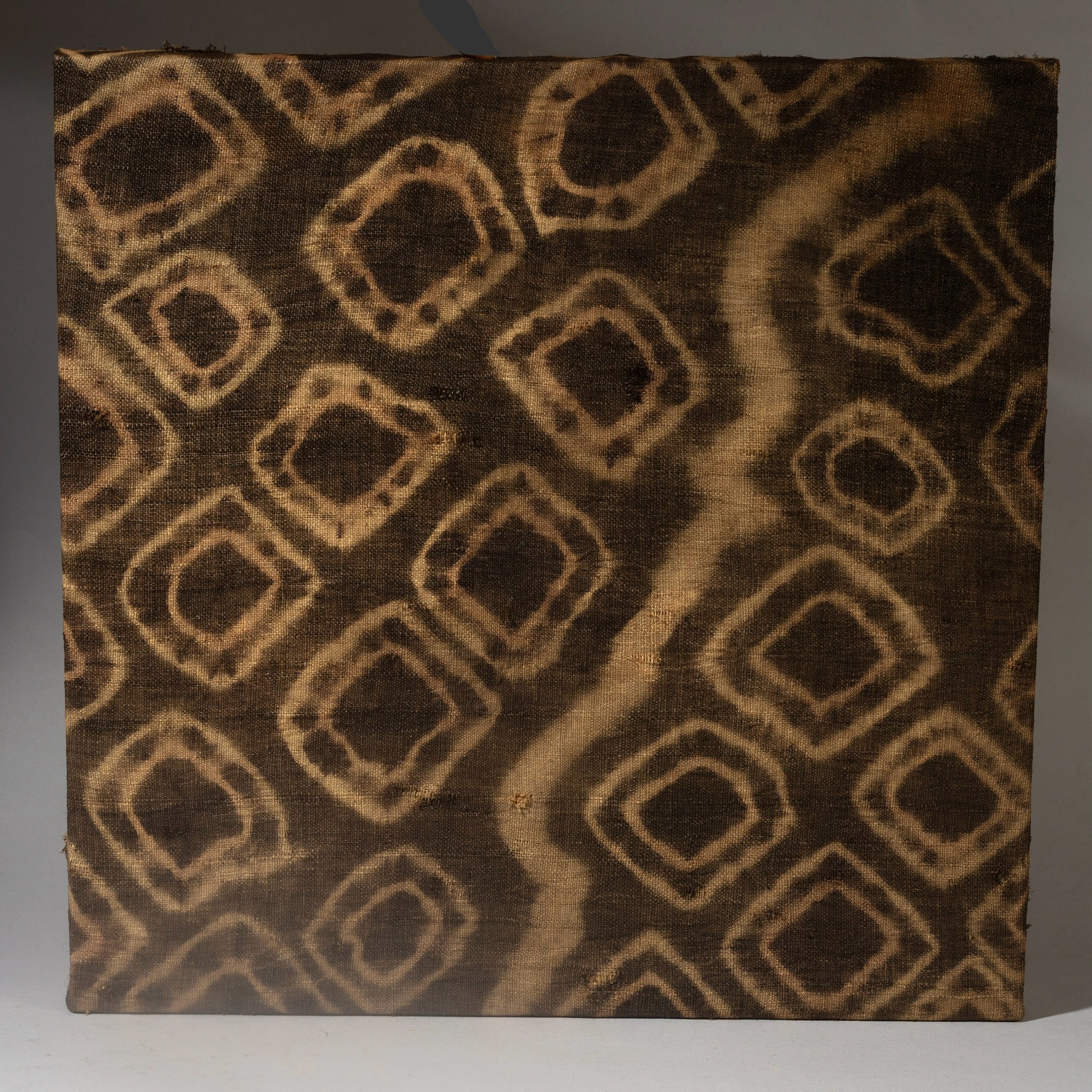 A RARE MOUNTED RAFFIA SKIRT FRAGMENT FROM THE KUBA PEOPLE OF CONGO ( No 4370 )