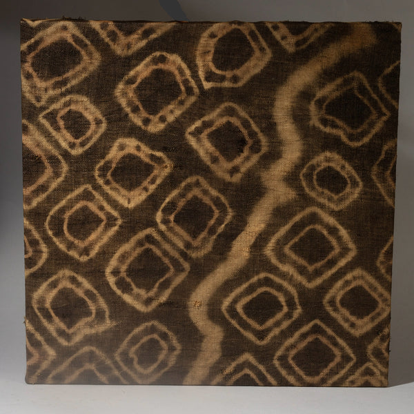 A RARE MOUNTED RAFFIA SKIRT FRAGMENT FROM THE KUBA PEOPLE OF CONGO ( No 4370 )