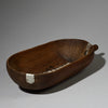 A GENEROUS WOODEN BOWL WITH ARTFUL METAL INDIGENOUS REPAIRS FROM THE TUTSI TRIBE OF RWANDA ( No 2743 )