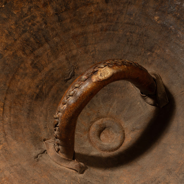 A WONDERFULLY DETAILED, 19THC EMBOSSED LEATHER SHIELD, FROM ETHIOPIA EAST AFRICA EX UK COLL. ( No 4374 )