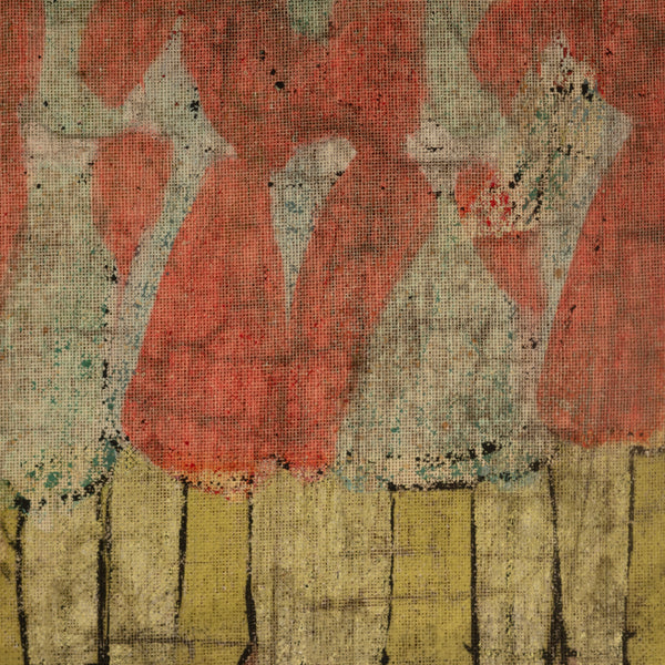 AN ETHIOPIAN HISTORICAL PAINTING DEPICTING A CLASH WITH ITALIAN COLONIAL FORCES ( No 4331 )
