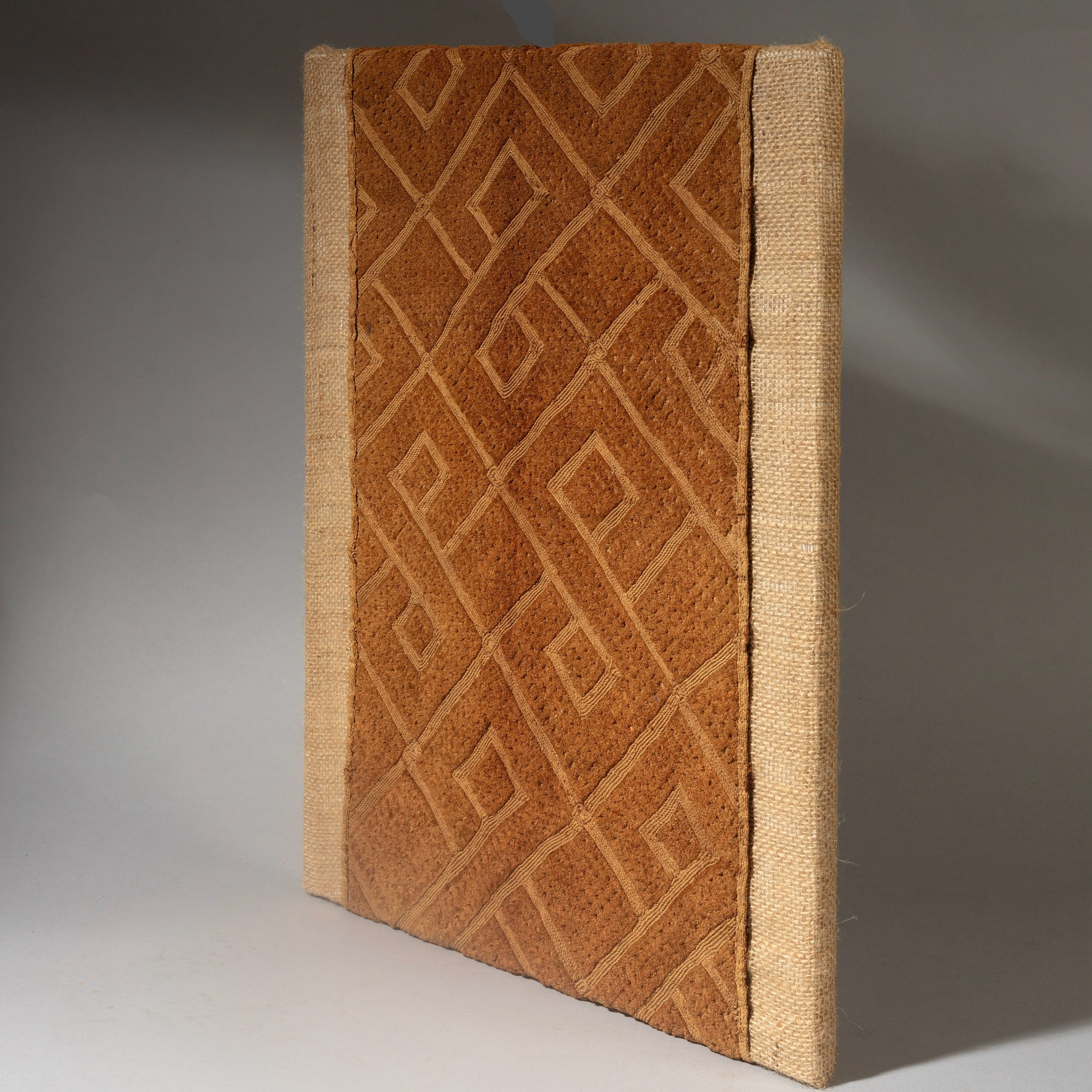 SOLD JT A MOUNTED RAFFIA SHOOWA PANEL FROM THE KUBA PEOPLE OF CONGO ( No 4369)