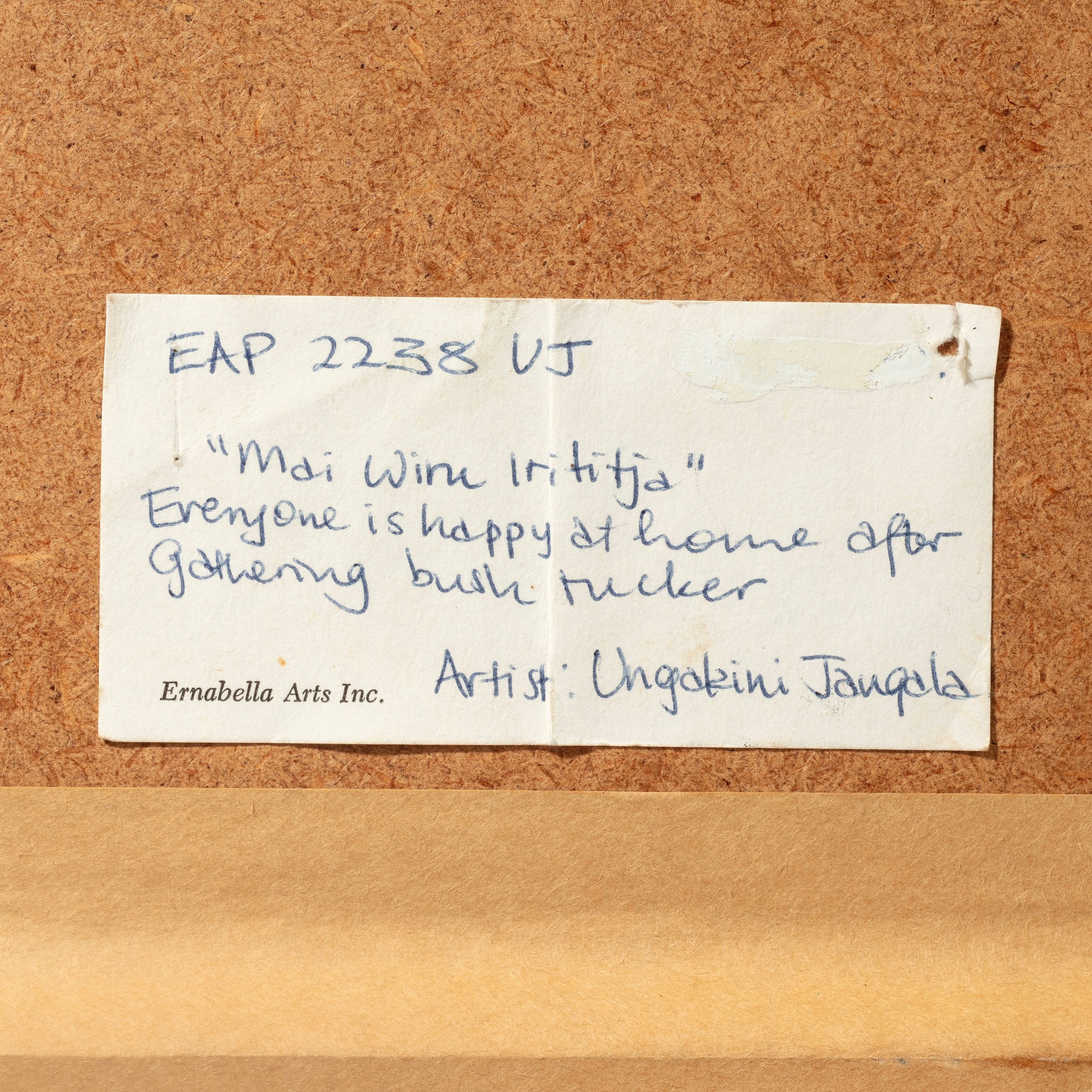 A VINTAGE DOT PAINTING FROM A KNOWN AUSTRALIAN ABORIGINAL ARTIST -JANGALA ( No 4349 )