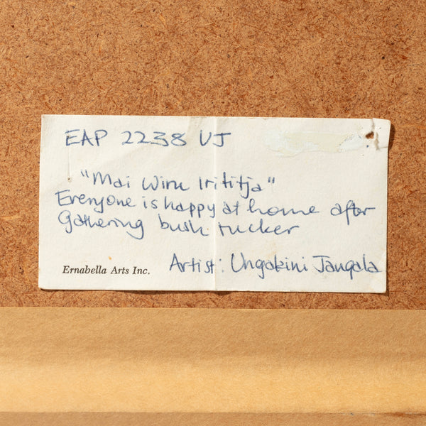A VINTAGE DOT PAINTING FROM A KNOWN AUSTRALIAN ABORIGINAL ARTIST -JANGALA ( No 4349 )