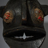 A BLACK BIRD MASK WITH RED SEED EYES  GURUNSI TRIBE BURKINA FASO W.AFRICA ( No 2843  )