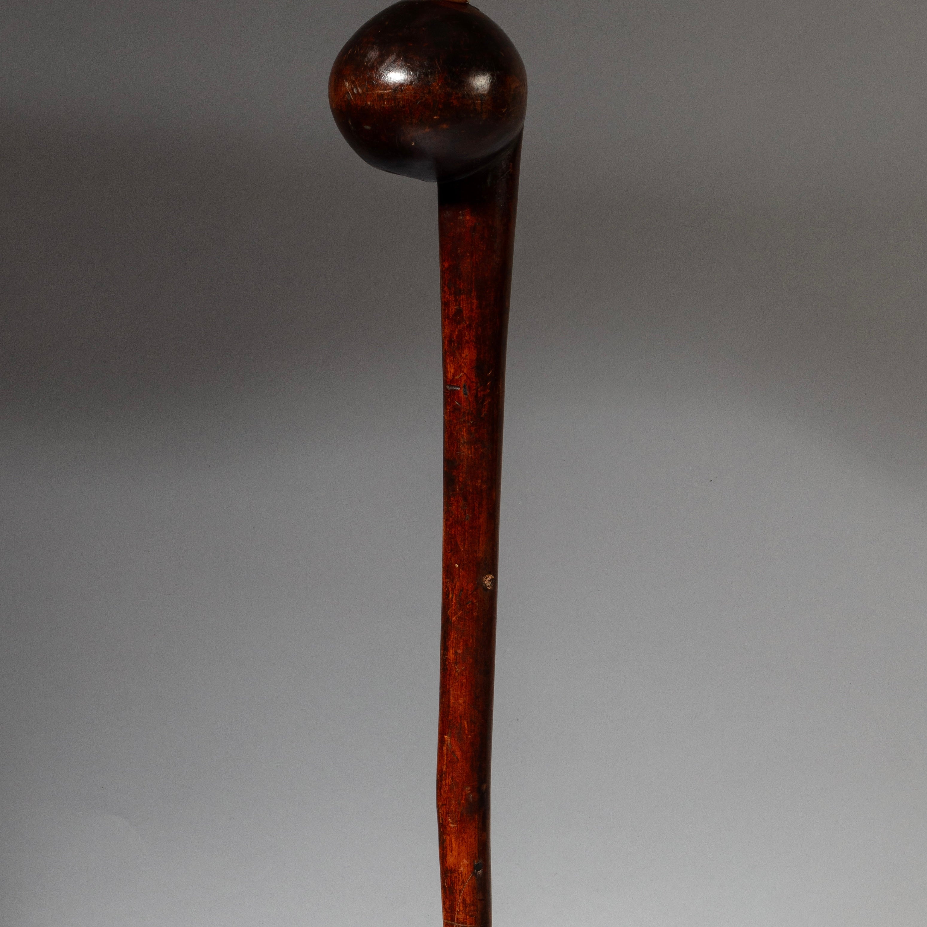 A RARE FORM 19THC WOODEN KNOBKERRIE , FROM ZULU TRIBE OF SOUTH AFRICA EX UK COLL. ( No 4373 )