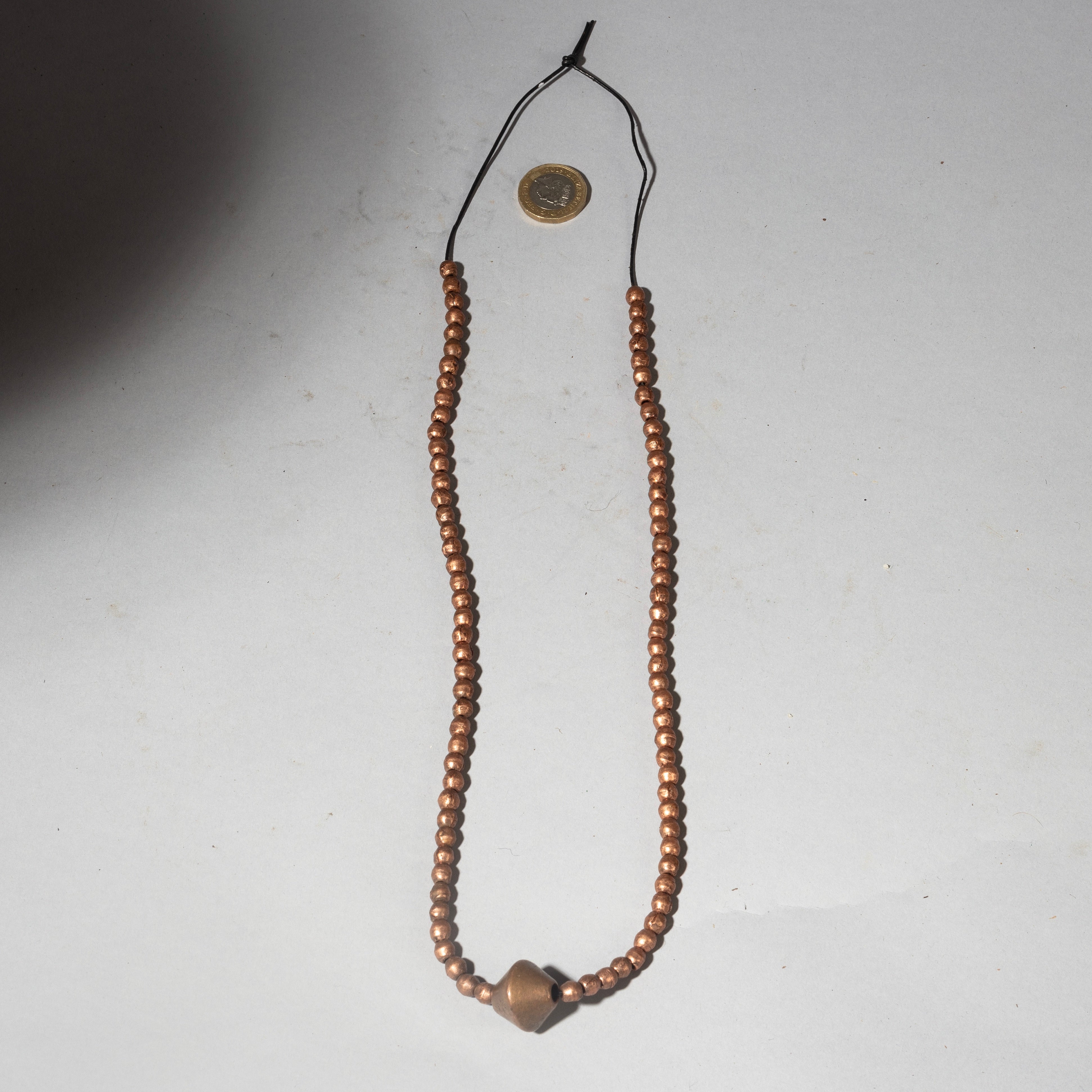 A HANDMADE COPPER BEAD NECKLACE FROM ETHIOPIA E.AFRICA ( No 4360 )