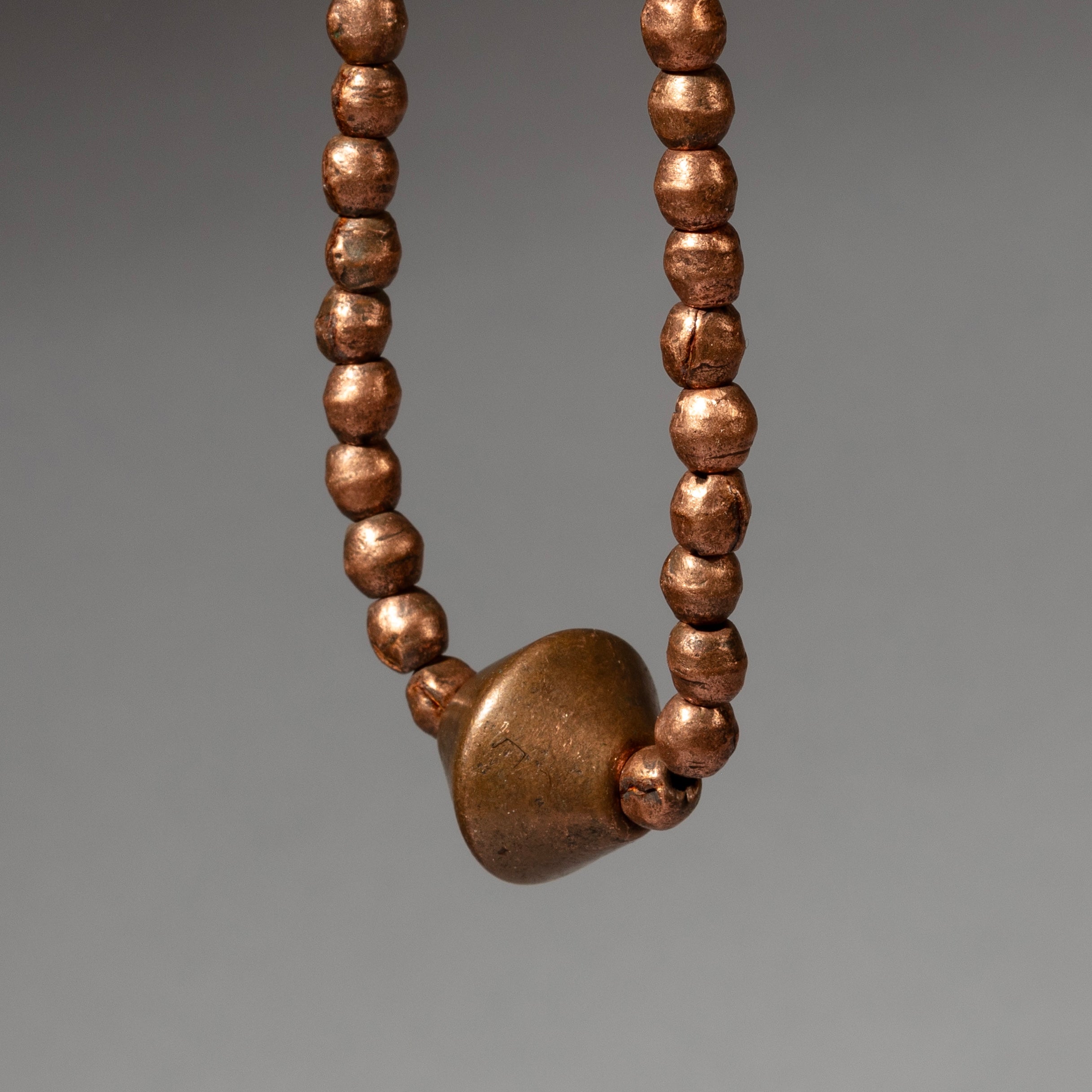 A HANDMADE COPPER BEAD NECKLACE FROM ETHIOPIA E.AFRICA ( No 4360 )