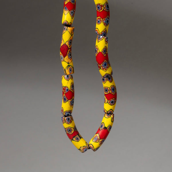 A SHORT STRAND OF STRIKING RED & YELLOW 8 x 19thC VENETIAN GLASS TRADE BEADS WITH PROVENANCE OF LORD MCALPINE   No 428) (Copy)