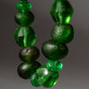 AN EMERALD GREEN MIXED TRADE BEAD+ RECYCLED GLASS NECKLACE ( NO 4341 )