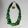 AN EMERALD GREEN MIXED TRADE BEAD+ RECYCLED GLASS NECKLACE ( NO 4341 )