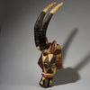 A SHAPELY LARGE BLACK WHITE +RED ANTELOPE MASK FROM THE MOSSI TRIBE OF BURKINA FASO ( No 2820 )