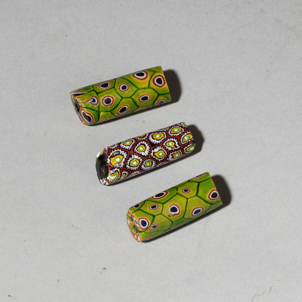 A TRIO OF 19thC VENETIAN GLASS TRADE BEADS WITH PROVENANCE OF LORD MCALPINE   ( No 4322 )