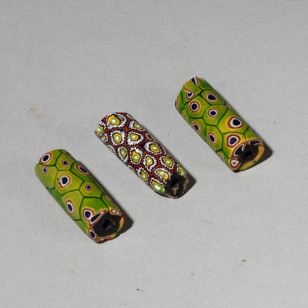 A TRIO OF 19thC VENETIAN GLASS TRADE BEADS WITH PROVENANCE OF LORD MCALPINE   ( No 4322 )