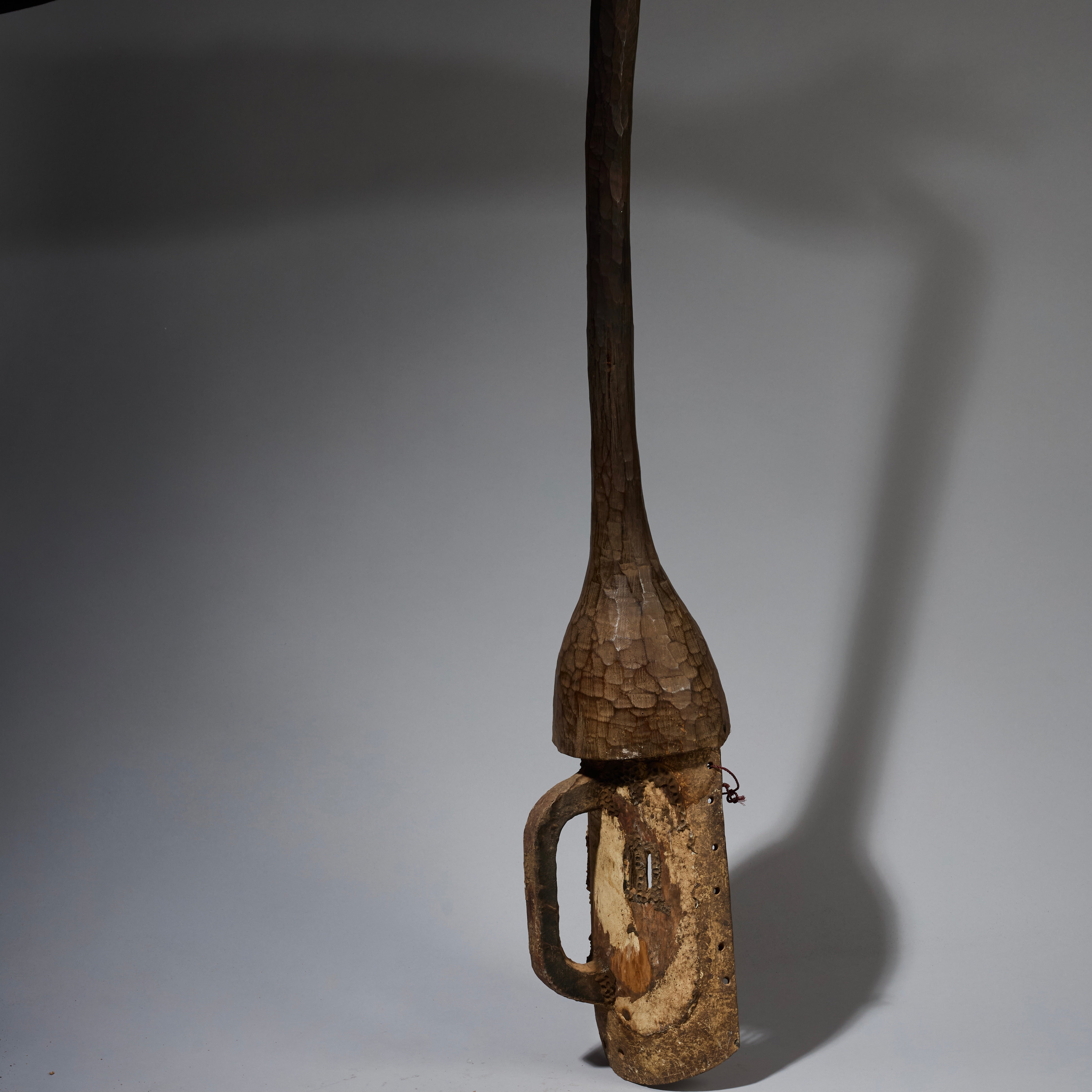 A TALL MASK WITH MAGIC RED SEEDS, MOSSI TRIBE OF BURKINA FASO ( No 2841  )