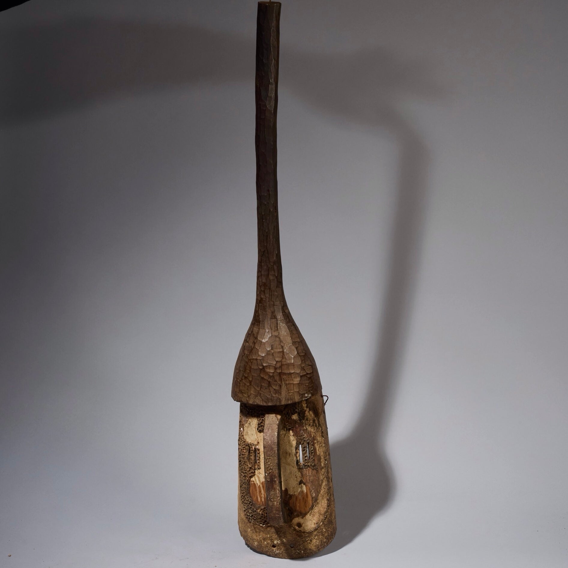 A TALL MASK WITH MAGIC RED SEEDS, MOSSI TRIBE OF BURKINA FASO ( No 2841  )