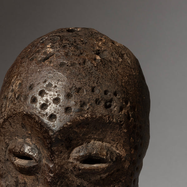 A RARE STONE MINIATURE MASK, LEGA TRIBE MASK OF THE CONGO ( No 4353 )