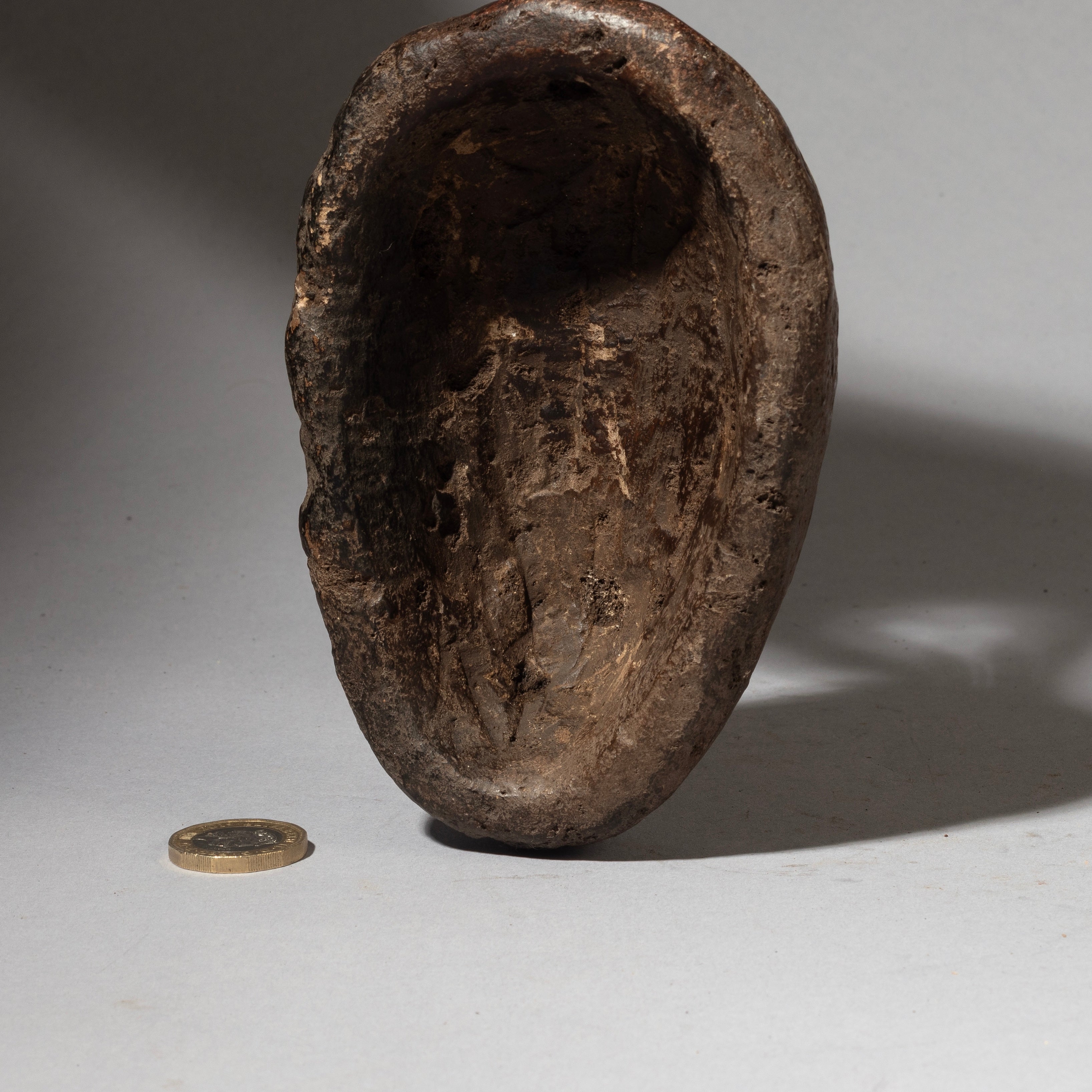 A RARE STONE MINIATURE MASK, LEGA TRIBE MASK OF THE CONGO ( No 4353 )