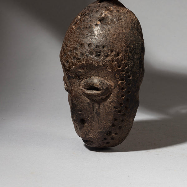 A RARE STONE MINIATURE MASK, LEGA TRIBE MASK OF THE CONGO ( No 4353 )