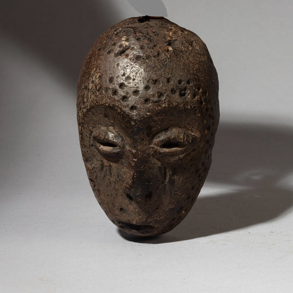 A RARE STONE MINIATURE MASK, LEGA TRIBE MASK OF THE CONGO ( No 4353 )