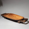 A LARGE ZULU WOODEN MEAT PLATTER BOWL FROM SOUTH AFRICA ( No;4367 )