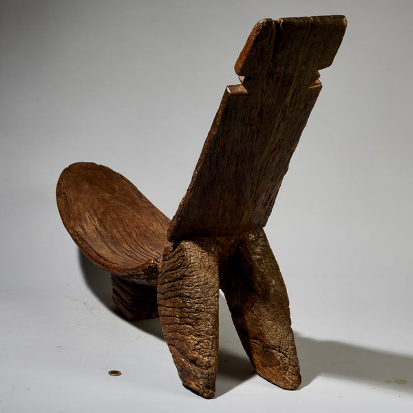 AN OLD, WELL PATINATED SLING BACK BENCH, LOBI TRIBE OF BURKINA FASO W.AFRICA ( No 2827 )