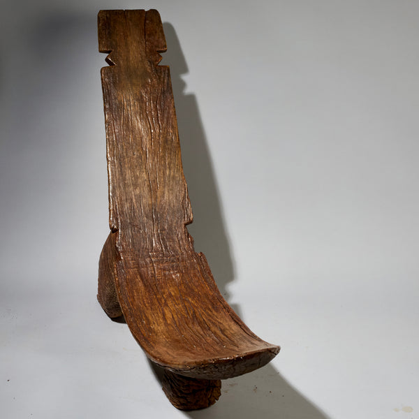 AN OLD, WELL PATINATED SLING BACK BENCH, LOBI TRIBE OF BURKINA FASO W.AFRICA ( No 2827 )