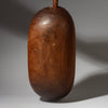A CURVY  WOODEN MEDIUMBOWL WITH METAL INDIGENOUS REPAIRS FROM THE TUTSI TRIBE OF RWANDA ( No 4320 )