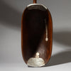 A CURVY  WOODEN MEDIUMBOWL WITH METAL INDIGENOUS REPAIRS FROM THE TUTSI TRIBE OF RWANDA ( No 4320 )