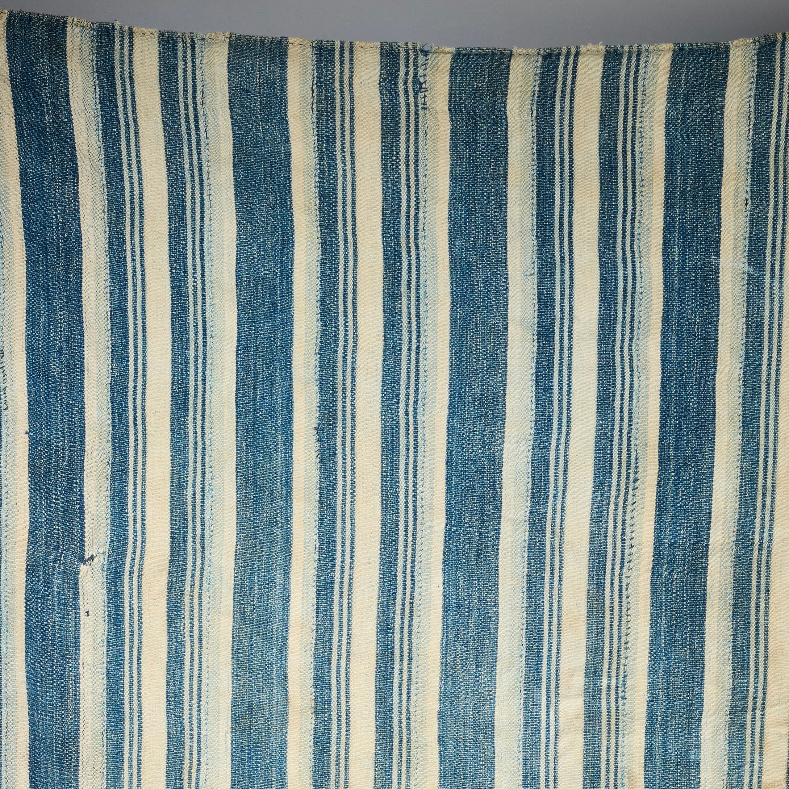 *A STRIPED INDIGO WOMANS CLOTH, NORTHERN GHANA ( No 2786 )