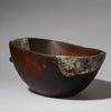 A SHAPLEY WOODEN MEDIUM BOWL WITH METAL INDIGENOUS REPAIRS FROM THE TUTSI TRIBE OF RWANDA ( No 4319 )