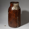 A XLARGE HONEY POT WITH METAL INDIGENOUS REPAIRS FROM THE TUTSI TRIBE OF RWANDA ( No 4358 )