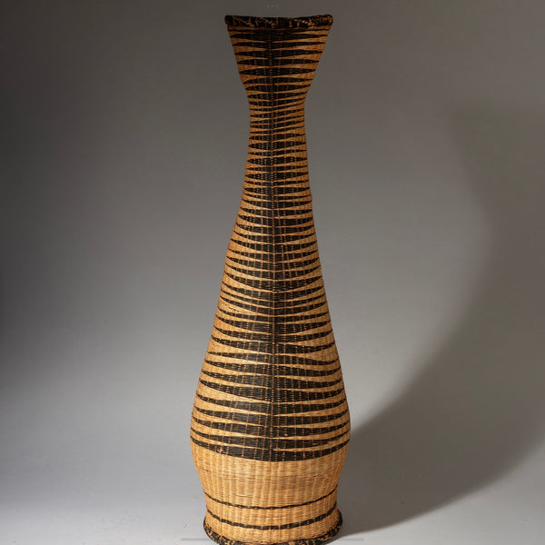 A STATUESQUE TALL TUTSI BASKET FROM RWANDA 80cm  ( No 4324 )