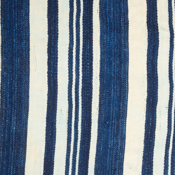 *A STUPENDOUS STRIPED INDIGO WOMANS CLOTH, NORTHERN GHANA ( No 2862 )