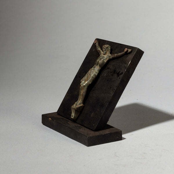 A BRONZE CAST JESUS ON STAND FROM NORTH AFRICA  (No 4439 )