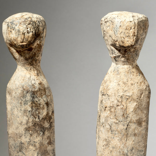 A ROMANTIC PAIR OF EWE TRIBE ALTAR FIGURES ( No 4379 )